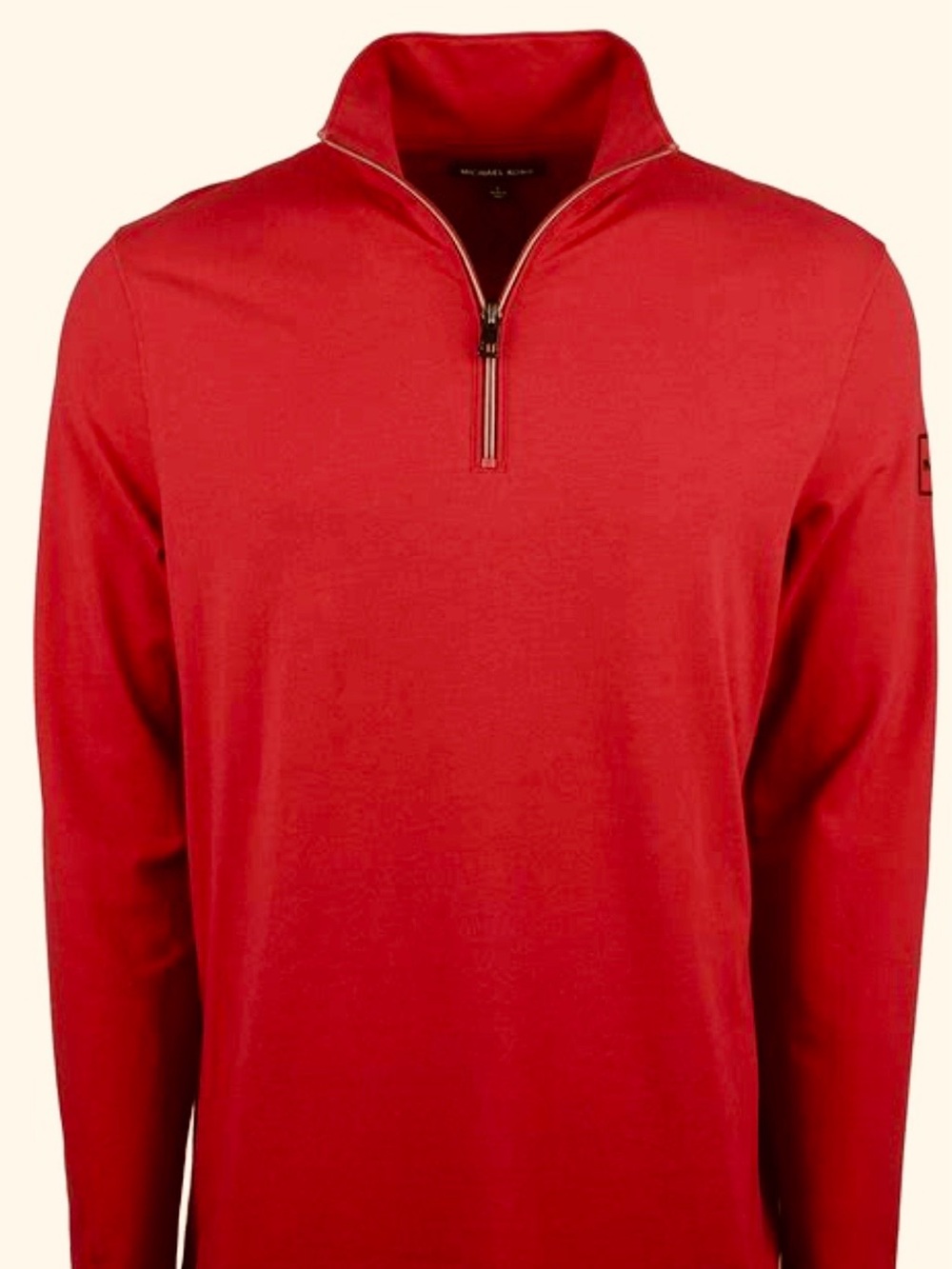 Michael Kors Men’s Red Quarter Zip Pullover, XL